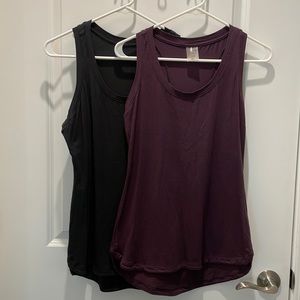 Set of 2 Calia by Carrie Underwood Tank Tops Size Medium Eggplant & Black